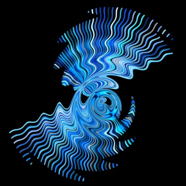 Arte digitale intitolato "Abstract Blue Shape…" da Jeb Gaither, Opera d'arte originale, Lavoro digitale 2D
