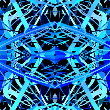 Arte digitale intitolato "Blue Structure #1720" da Jeb Gaither, Opera d'arte originale, Lavoro digitale 2D