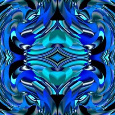 Digital Arts titled "Blue Reflections #1…" by Jeb Gaither, Original Artwork, 2D Digital Work