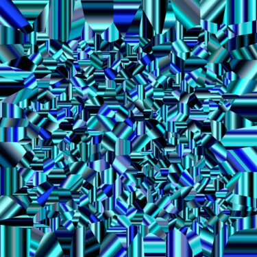 Digital Arts titled "Shining Blue #1722" by Jeb Gaither, Original Artwork, 2D Digital Work
