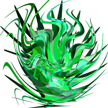 Цифровое искусство под названием "Green Smoke #1737" - Jeb Gaither, Подлинное произведение искусства, 2D Цифровая Работа