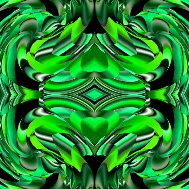 Digital Arts titled "Green Reflections #…" by Jeb Gaither, Original Artwork, 2D Digital Work