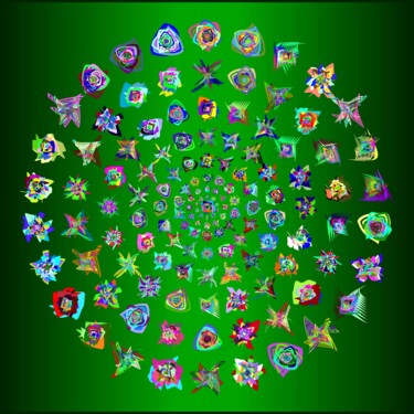 Digitale Kunst getiteld "Circles Of Flowers…" door Jeb Gaither, Origineel Kunstwerk, 2D Digital Work