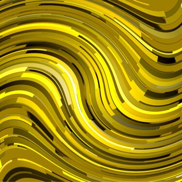 Digital Arts titled "Golden Waves #1760" by Jeb Gaither, Original Artwork, 2D Digital Work
