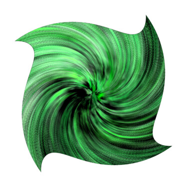 Arts numériques intitulée "Green Swirl #1766" par Jeb Gaither, Œuvre d'art originale, Travail numérique 2D