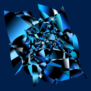 Цифровое искусство под названием "Blue Fish #1812" - Jeb Gaither, Подлинное произведение искусства, 2D Цифровая Работа