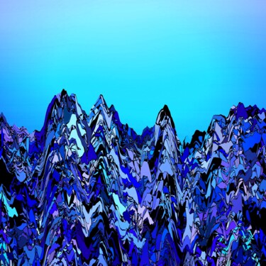 Digital Arts titled "Blue Mountains #1813" by Jeb Gaither, Original Artwork, 2D Digital Work
