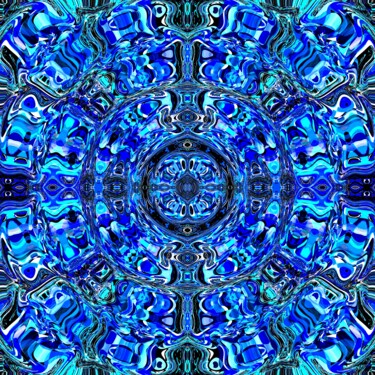 Digital Arts titled "Blue Pattern #1814" by Jeb Gaither, Original Artwork, 2D Digital Work