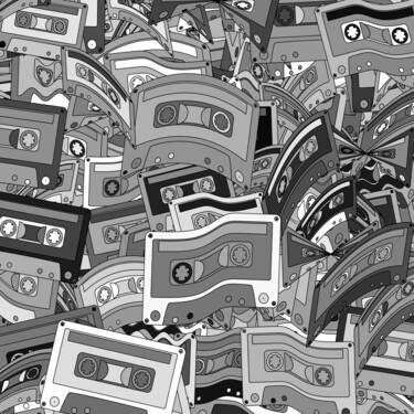 Arts numériques intitulée "Twisted Cassettes #…" par Jeb Gaither, Œuvre d'art originale, Travail numérique 2D
