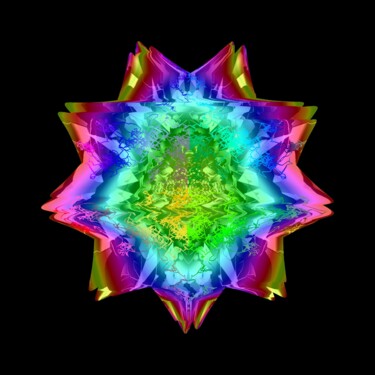 Цифровое искусство под названием "Colorful Star #1845" - Jeb Gaither, Подлинное произведение искусства, 2D Цифровая Работа