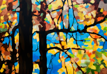 Painting titled "Autumn 17-950" by Jakub Jecminek, Original Artwork, Acrylic