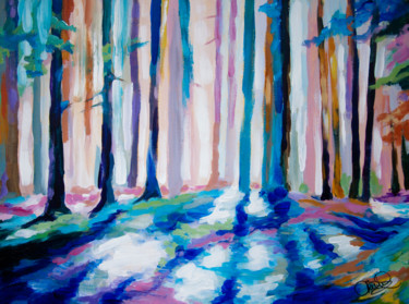 Peinture intitulée "The Forest 17-876" par Jakub Jecminek, Œuvre d'art originale, Acrylique