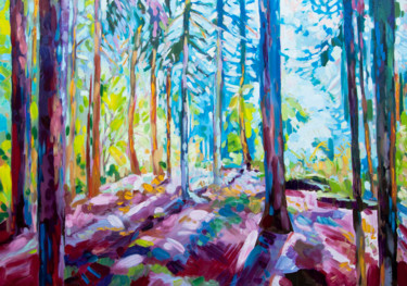 Peinture intitulée "Forest" par Jakub Jecminek, Œuvre d'art originale, Huile