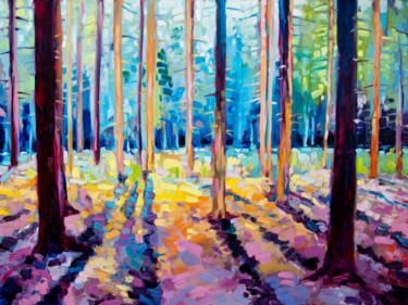 Schilderij getiteld "Forest" door Jakub Jecminek, Origineel Kunstwerk, Olie