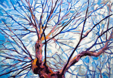 Pittura intitolato "TREE 10" da Jakub Jecminek, Opera d'arte originale, Olio