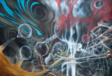 Malerei mit dem Titel "Microcosmos" von Jakub Jecminek, Original-Kunstwerk, Öl