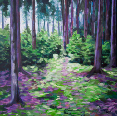 Pintura intitulada "Forest path 2017-974" por Jakub Jecminek, Obras de arte originais, Acrílico