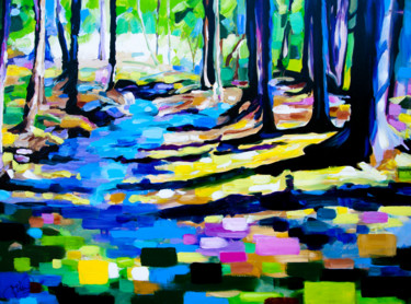 Pintura intitulada "Brook 17-957" por Jakub Jecminek, Obras de arte originais, Acrílico