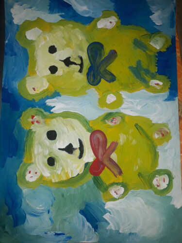 Pintura intitulada "O Deuzes ursos no c…" por Jedaylson Rodrigues, Obras de arte originais, Aquarela Montado em Armação em m…