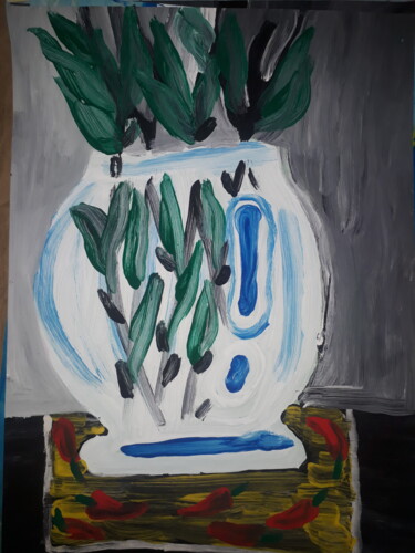 제목이 "O vaso de vidro"인 미술작품 Jedaylson Rodrigues로, 원작, 수채화 나무 들것 프레임에 장착됨