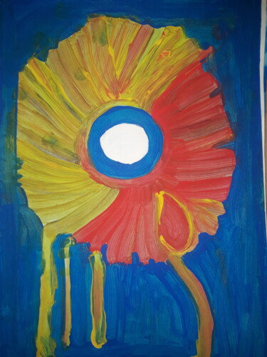Pintura intitulada "A flor que chora am…" por Jedaylson Rodrigues, Obras de arte originais, Aquarela Montado em Armação em m…