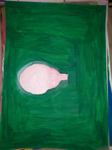 Картина под названием "A cabeca rosa de ga…" - Jedaylson Rodrigues, Подлинное произведение искусства, Пигменты Установлен на…