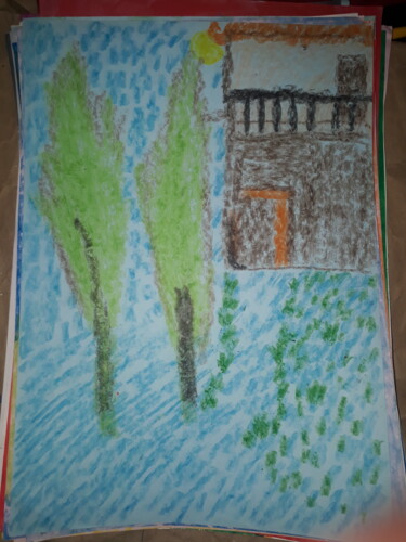 Pintura intitulada "A casa de verão" por Jedaylson Rodrigues, Obras de arte originais, Giz