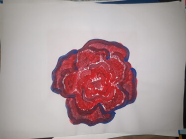 Картина под названием "A rosa vermelha com…" - Jedaylson Rodrigues, Подлинное произведение искусства, Гуашь