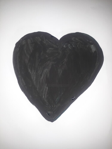 Pintura titulada "Coração negro" por Jedaylson Rodrigues, Obra de arte original, Gouache