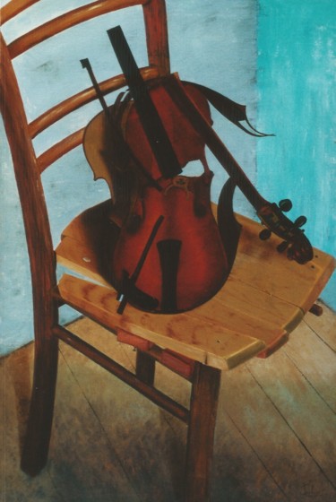 Schilderij getiteld "Stradivarius" door Jeden, Origineel Kunstwerk, Olie