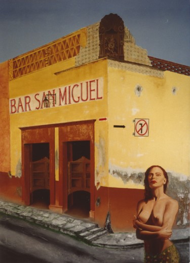 Malerei mit dem Titel "Bar San Miguel" von Jeden, Original-Kunstwerk, Öl
