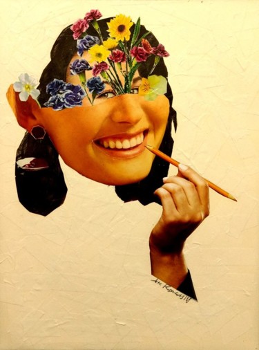 Colagens intitulada "Monalisa da Rua IX" por Jefe Rodrigues, Obras de arte originais