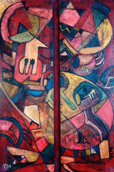 Painting titled "Objetos" by Jeferson Soares, Original Artwork, Acrylic