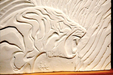 Sculpture titled "Tiger Wood" by Jeff Andreotti, Original Artwork, Plaster