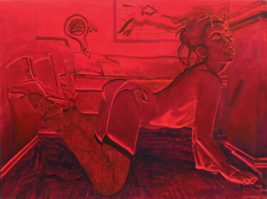 Pintura titulada "Red She-Devil in th…" por Jeff Cornish, Obra de arte original, Oleo
