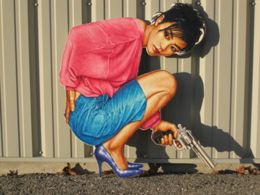 Chun Gah's Revenge Peinture intitulée "Chun Gah's Revenge" par Jeff Cornish, Œuvre d'art originale, Huile Monté sur Panneau de bois