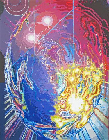 Schilderij getiteld "Partially Peeled Ra…" door Jeff Cornish, Origineel Kunstwerk, Acryl Gemonteerd op Frame voor houten bra…