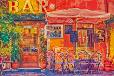 Digital Arts titled "Cafe Psychedelic Dr…" by Jeff Delaney, Original Artwork, Digital Painting