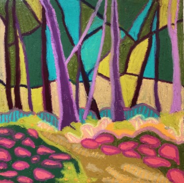 Painting titled "El Bosque" by Jeff Ferst, Original Artwork, Oil Mounted on Wood Stretcher frame