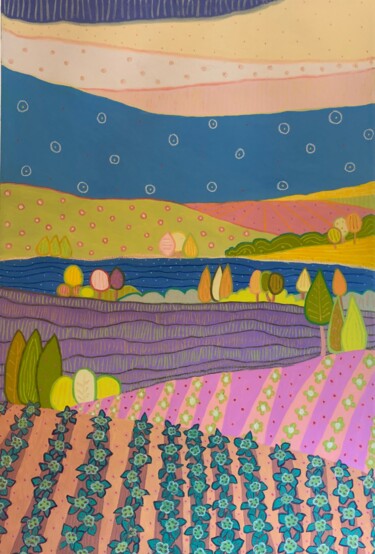 Картина под названием "Land of Plenty" - Jeff Ferst, Подлинное произведение искусства, Масло Установлен на Деревянная рама д…