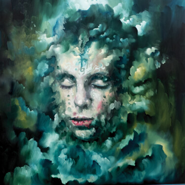 Картина под названием "MEDITATION" - Jeff Grimal, Подлинное произведение искусства, Масло