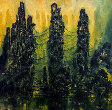 Painting titled "RUINS" by Jeff Grimal, Original Artwork, Oil