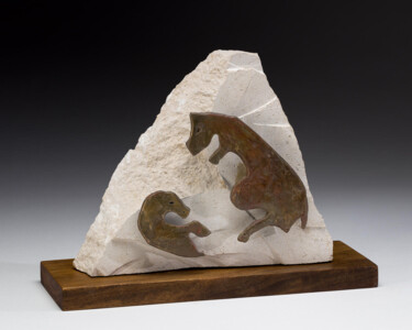 Skulptur mit dem Titel "Birthing" von Jeff Arnett, Original-Kunstwerk, Bronze