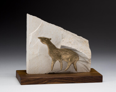 Sculpture titled "Cave Tapir" by Jeff Arnett, Original Artwork, Bronze