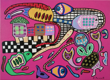 Univers parallèle Peinture intitulée "Univers parallèle" par Jeff Puissant, Œuvre d'art originale, Acrylique