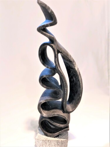 Sculpture titled "Ribbon Tower" by Jeff Rosenfeld, Original Artwork, Stone