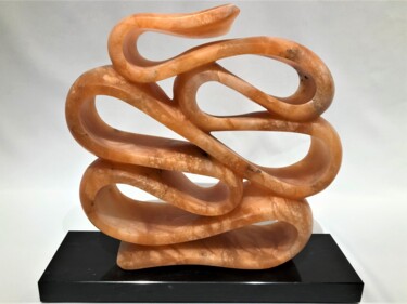 Escultura titulada "Orange Ribbon" por Jeff Rosenfeld, Obra de arte original, Piedra