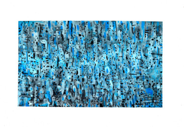 Ζωγραφική με τίτλο "Ice city" από Jeff, Αυθεντικά έργα τέχνης, Ακουαρέλα