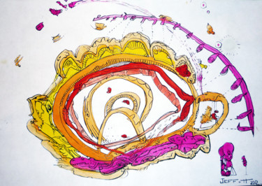 Dessin intitulée "Color Snake" par Jeff, Œuvre d'art originale