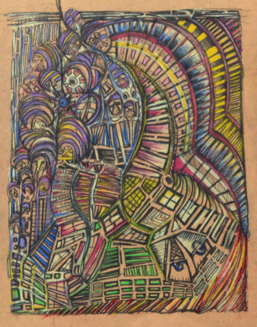 Drawing titled "Colored Horse" by Jeff, Original Artwork, Other